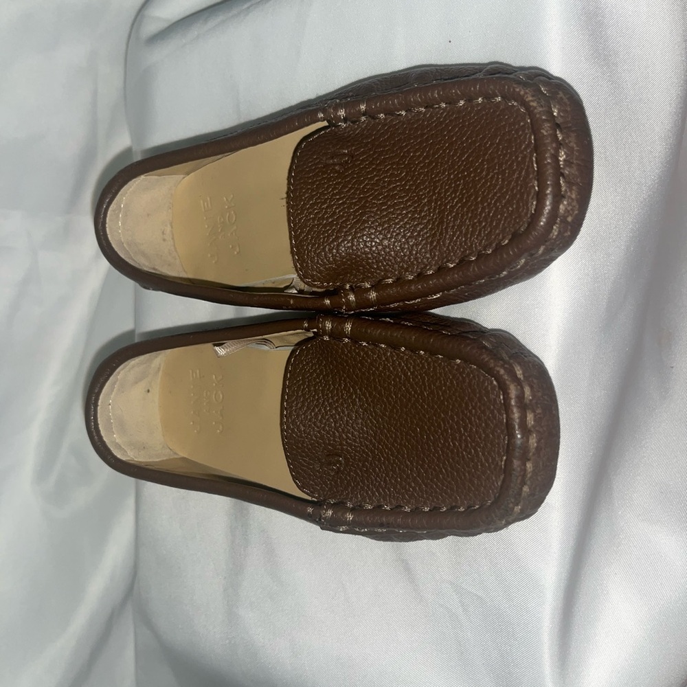 Janie and Jack Brown Leather Kids Dress Loafers